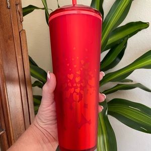 Starbucks 2022 Valentine Red Matte Hearts Tumbler